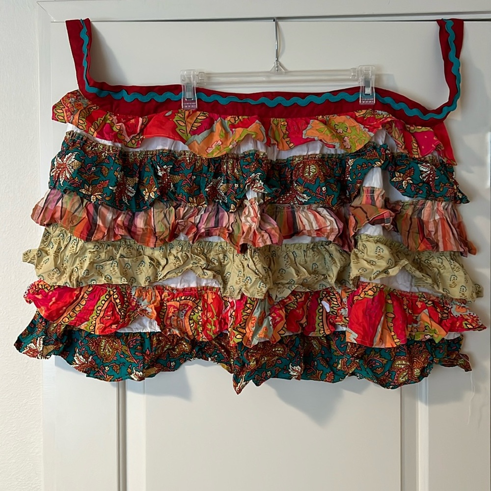 Multi-Colored Ruffled Tiered Apron
